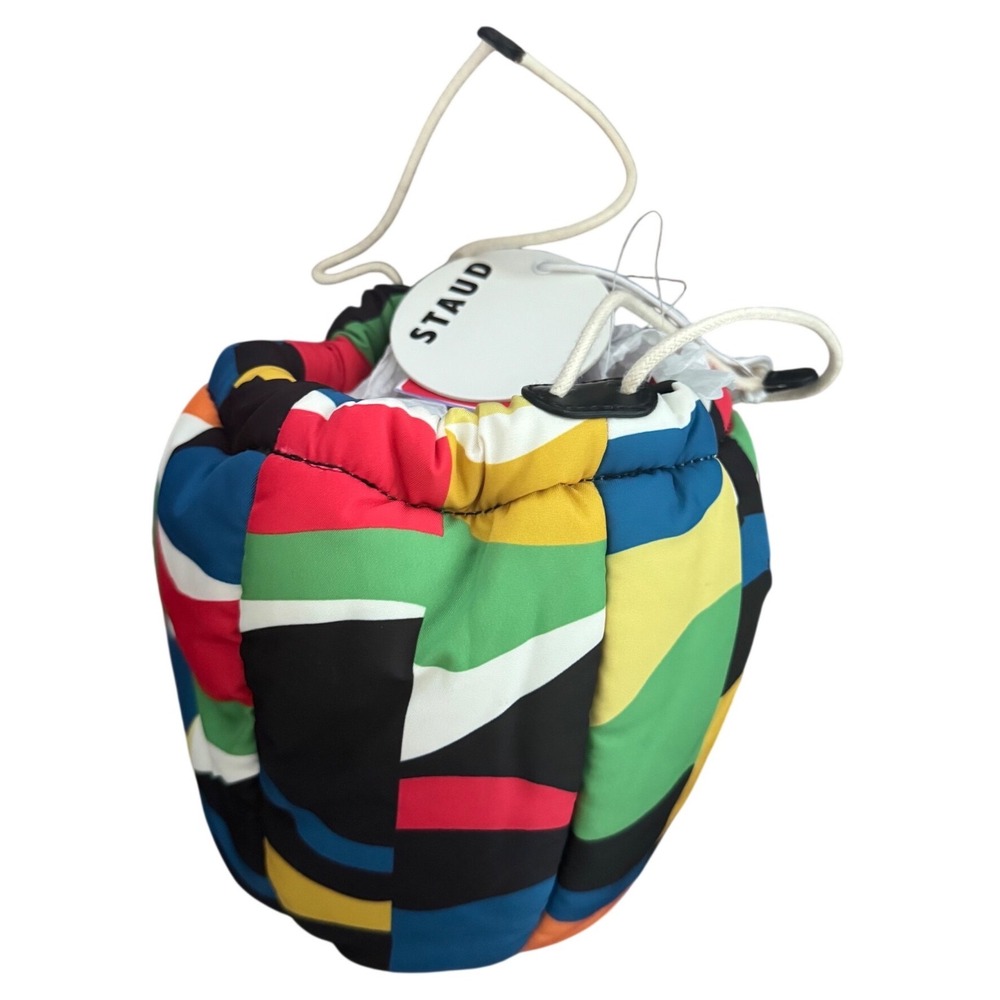 Staud Ellie Pouch Bag Rainbow Marble  Multicolor Drawstring Closure NWT